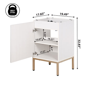 Rowan Geometric Modern Transitional 2-Shelf Bath Vanity Cabinet Only (Sink Basin Not Included) - JONATHAN Y